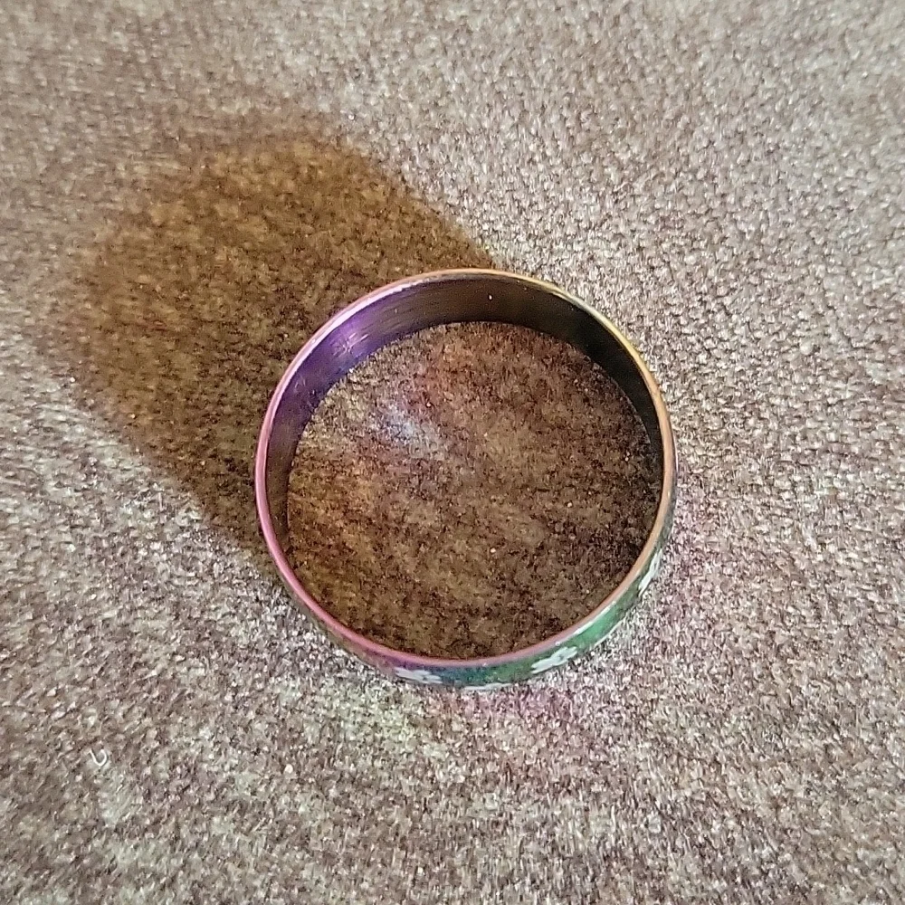 3/$30 Oil Spill Rainbow Paw Print Stainless Steel Kidcore Ring